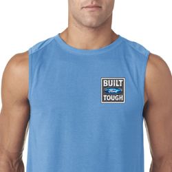 Mens Shirt Built Ford Tough Crest Pocket Print Sleeveless Tee T-Shirt