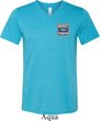 Mens Shirt Built Ford Tough Pocket Print Tri Blend V-neck Tee T-Shirt
