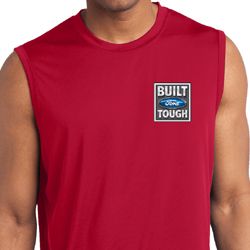 Mens Shirt Built Ford Tough Pocket Sleeveless Moisture Wicking Tee