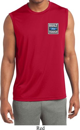 Mens Shirt Built Ford Tough Pocket Sleeveless Moisture Wicking Tee
