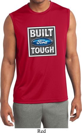 Mens Shirt Built Ford Tough Sleeveless Moisture Wicking Tee T-Shirt