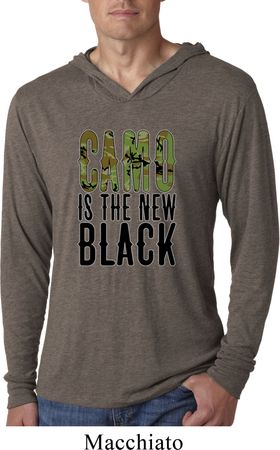 Mens Shirt Camo is the New Black Lightweight Hoodie Tee T-Shirt