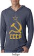 Mens Shirt CCCP Distressed Lightweight Hoodie Tee T-Shirt
