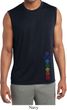 Mens Shirt Colored Chakra Bottom Print Sleeveless Moisture Wicking Tee