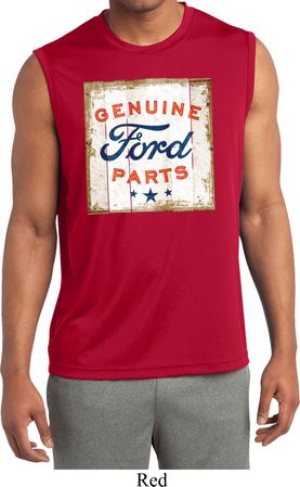 Mens Shirt Distressed Ford Parts Sleeveless Moisture Wicking Tee