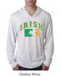Mens Shirt Distressed Irish Shamrock Lightweight Hoodie Tee