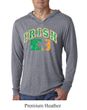 Mens Shirt Distressed Irish Shamrock Lightweight Hoodie Tee