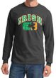 Mens Shirt Distressed Irish Shamrock Long Sleeve Tee T-Shirt