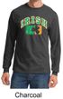 Mens Shirt Distressed Irish Shamrock Long Sleeve Tee T-Shirt