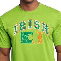 Mens Shirt Distressed Irish Shamrock Moisture Wicking Tee T-Shirt Mens Shirt Distressed Irish Shamrock Moisture Wicking Tee T-Shirt