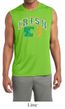 Mens Shirt Distressed Irish Shamrock Sleeveless Moisture Wicking Tee