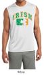 Mens Shirt Distressed Irish Shamrock Sleeveless Moisture Wicking Tee