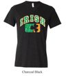 Mens Shirt Distressed Irish Shamrock Tri Blend V-neck Tee T-Shirt