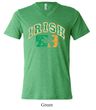 Mens Shirt Distressed Irish Shamrock Tri Blend V-neck Tee T-Shirt