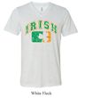 Mens Shirt Distressed Irish Shamrock Tri Blend V-neck Tee T-Shirt