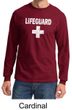 Mens Shirt Distressed Lifeguard Long Sleeve Tee T-Shirt