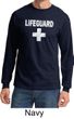 Mens Shirt Distressed Lifeguard Long Sleeve Tee T-Shirt