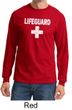Mens Shirt Distressed Lifeguard Long Sleeve Tee T-Shirt