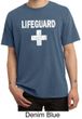 Mens Shirt Distressed Lifeguard Pigment Dyed Tee T-Shirt