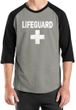 Mens Shirt Distressed Lifeguard Raglan Tee T-Shirt