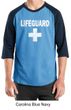 Mens Shirt Distressed Lifeguard Raglan Tee T-Shirt
