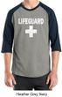 Mens Shirt Distressed Lifeguard Raglan Tee T-Shirt