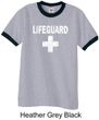 Mens Shirt Distressed Lifeguard Ringer Tee T-Shirt