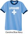 Mens Shirt Distressed Lifeguard Ringer Tee T-Shirt
