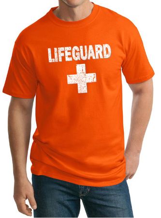 Mens Shirt Distressed Lifeguard Tall Tee T-Shirt