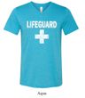 Mens Shirt Distressed Lifeguard Tri Blend V-neck Tee T-Shirt