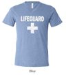 Mens Shirt Distressed Lifeguard Tri Blend V-neck Tee T-Shirt