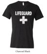 Mens Shirt Distressed Lifeguard Tri Blend V-neck Tee T-Shirt