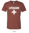 Mens Shirt Distressed Lifeguard Tri Blend V-neck Tee T-Shirt