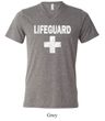 Mens Shirt Distressed Lifeguard Tri Blend V-neck Tee T-Shirt
