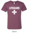 Mens Shirt Distressed Lifeguard Tri Blend V-neck Tee T-Shirt