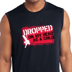 Mens Shirt Dropped On My Head Sleeveless Moisture Wicking Tee T-Shirt