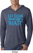 Mens Shirt Eat Clean Train Like a Beast Lightweight Hoodie Tee T-Shirt
