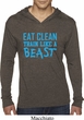 Mens Shirt Eat Clean Train Like a Beast Lightweight Hoodie Tee T-Shirt