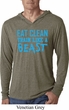 Mens Shirt Eat Clean Train Like a Beast Lightweight Hoodie Tee T-Shirt