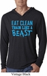 Mens Shirt Eat Clean Train Like a Beast Lightweight Hoodie Tee T-Shirt