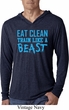 Mens Shirt Eat Clean Train Like a Beast Lightweight Hoodie Tee T-Shirt