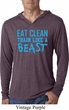 Mens Shirt Eat Clean Train Like a Beast Lightweight Hoodie Tee T-Shirt
