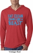 Mens Shirt Eat Clean Train Like a Beast Lightweight Hoodie Tee T-Shirt