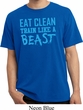 Mens Shirt Eat Clean Train Like a Beast Pigment Dyed Tee T-Shirt