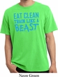 Mens Shirt Eat Clean Train Like a Beast Pigment Dyed Tee T-Shirt