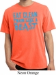 Mens Shirt Eat Clean Train Like a Beast Pigment Dyed Tee T-Shirt