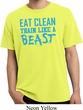 Mens Shirt Eat Clean Train Like a Beast Pigment Dyed Tee T-Shirt