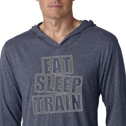 Mens Shirt Eat Sleep Train Lightweight Hoodie Tee T-Shirt Mens Shirt Eat Sleep Train Lightweight Hoodie Tee T-Shirt