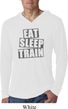 Mens Shirt Eat Sleep Train Lightweight Hoodie Tee T-Shirt