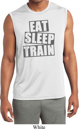 Mens Shirt Eat Sleep Train Sleeveless Moisture Wicking Tee T-Shirt